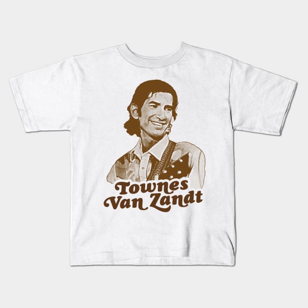 Townes Van Zandt - Live is to Fly Retro FanArt Kids T-Shirt by darklordpug